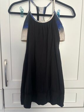 lululemon athletica Black Tank with Blue and Cream Accents